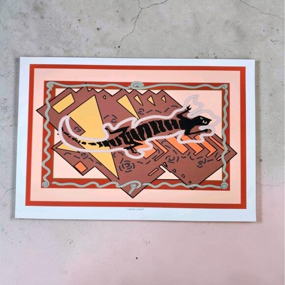 Other - Shirley A. Jeane "Leap'in Lizard" Signed Southwest Reptile Art Print Folk Art